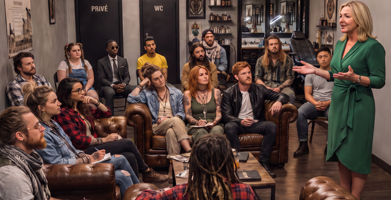 Conférence-débat sur l’écologie au salon Lignes de Front Tattoo, Paris 18e
